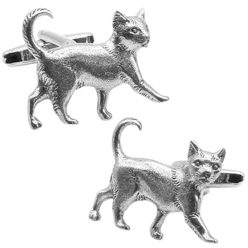 カフスボタン カフス シロメ製 ネコ 猫 カフリンクス メンズアクセサリー