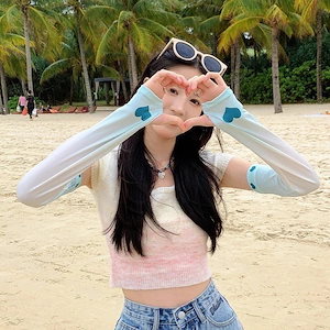 【20点セット】メガ割日系氷糸袖カバー女性は日焼け止めを大きくして愛のの袖のグラデーション色桃心氷袖女性になった値下げセール