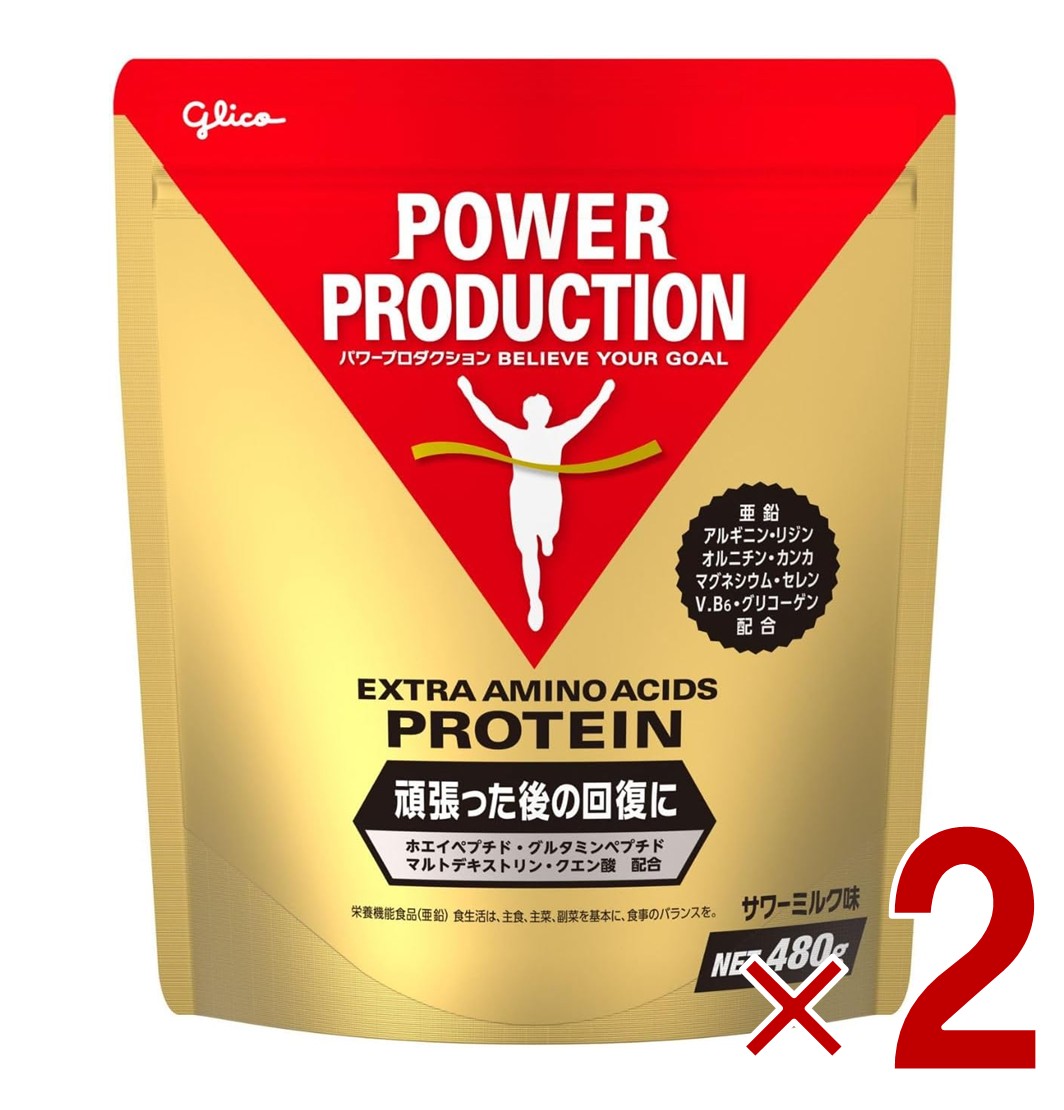 グリコ パワープロダクション エキストラ アミノアシッドプロテイン サワーミルク味 480g 2個
