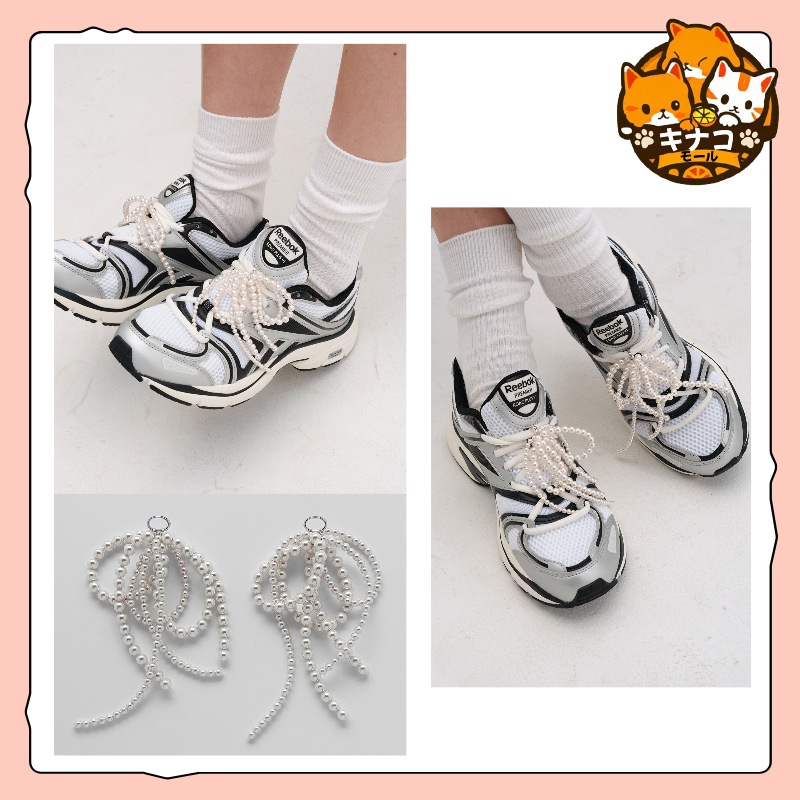 [マンデーエディション 真珠シュチャーム/シュレースチャーム] PEARL TASSEL SHOELACE CHARMS(SET)