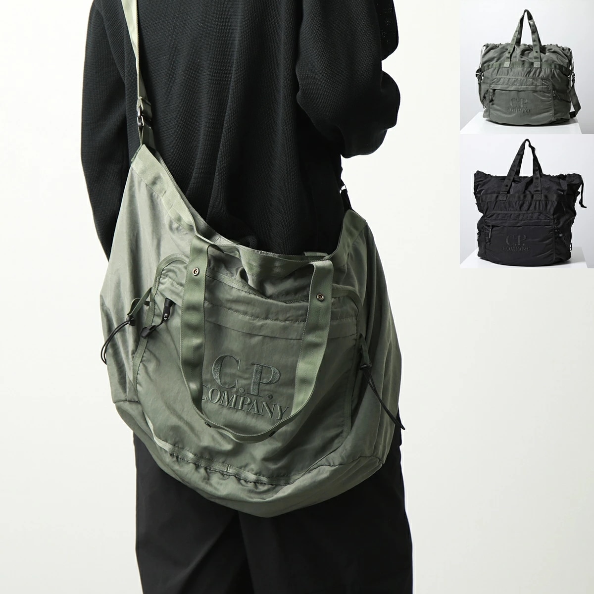 C.P.COMPANY シーピーカンパニー ショルダーバッグ Nylon B 16CMAC050A 005269G メンズ トートバッグ ナイロン ロゴ 刺繍 鞄 カラー2色