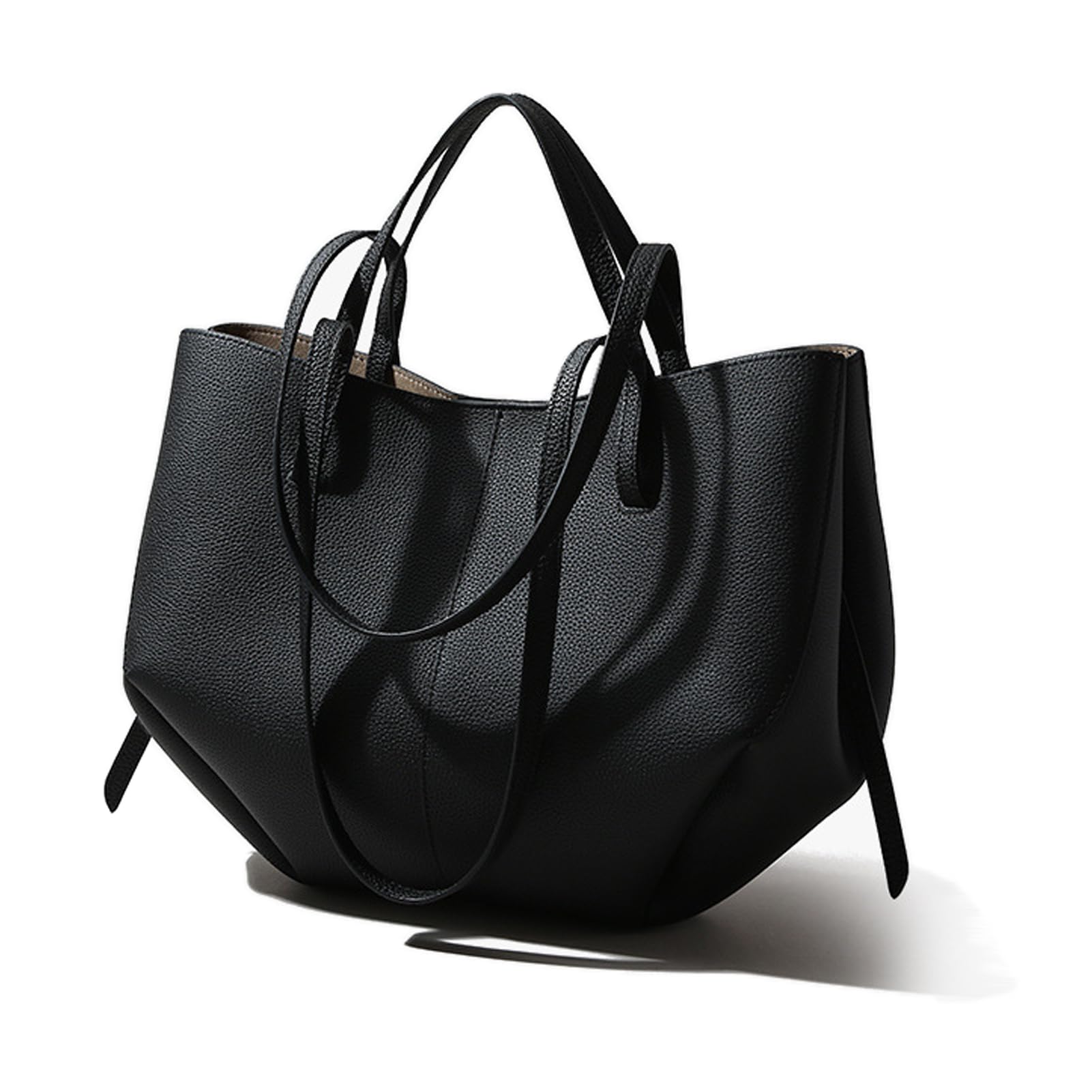 [Ｒｏｒｔｙｎｏ] トートバッグ レディース 本革 ショルダーバッグ 大容量 2way バケツ型 3点セット ビジネス カバン 鞄 大開口 柔らかい シボ感 肩掛け 手提げ 無地 通勤 カジュアル 自