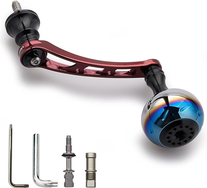 56mm リール ハンドル 30mmノブ搭載 シマノ SHIMANO ダイワ DAIWA 通用 スピニングリール Aurora Series 778( ワインレッド＆ブラック)
