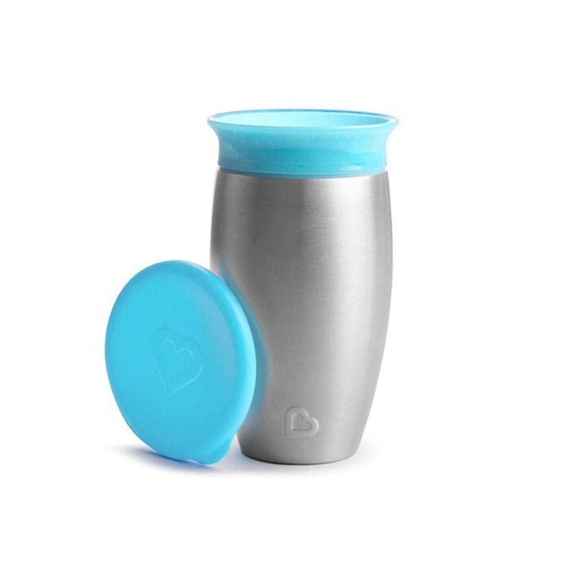 Munchkin(マンチキン) ミラクルカップ ステンレス ブルー 真空二重構造 保冷 こぼれない コップ飲み練習 フタ付き 赤ちゃん 子供用 ベビーマグ FDMU10846 5,406円