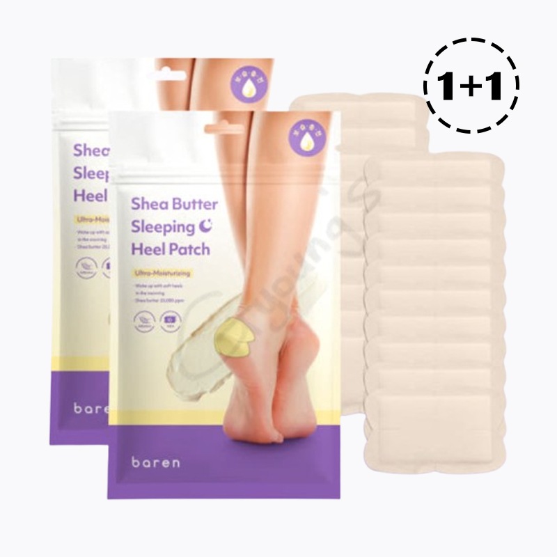 シアバター スリーピング かかと 保湿 足の角質 フットケア ヒールパッチ 1+1