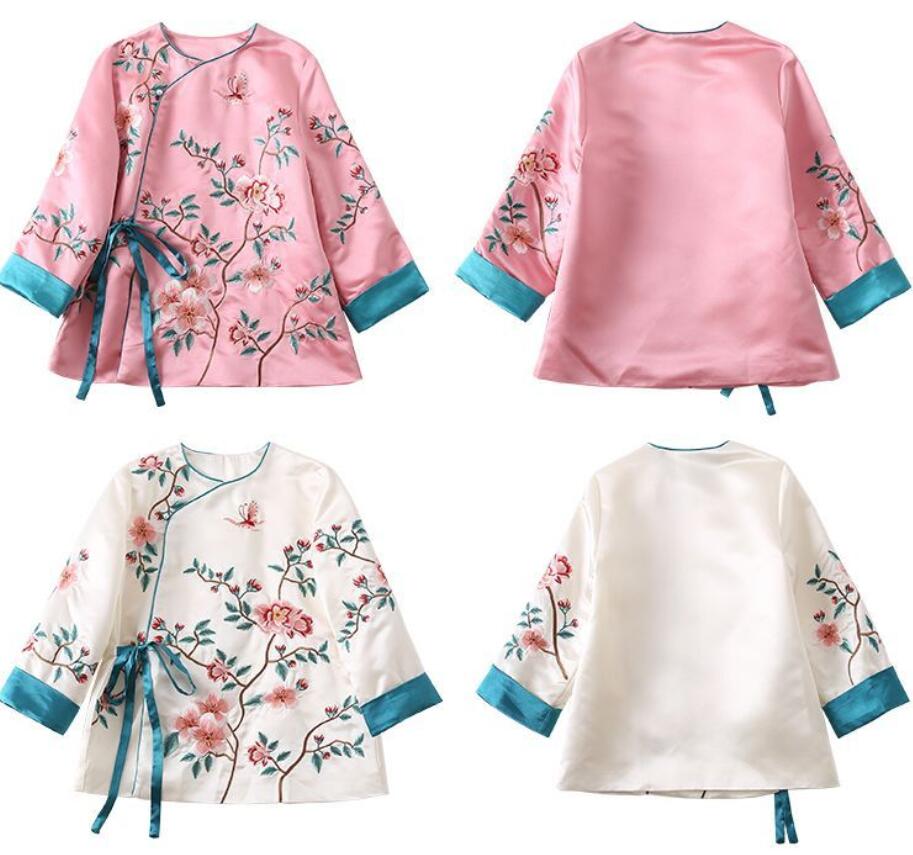 チャイナドレスの大型サイズの服刺繍系リボンを改良した風ショートジャケット