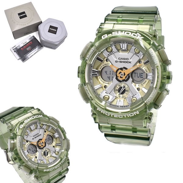 腕時計 GMA-S120GS-3A ANALOG-DIGITAL 腕時計 ウォッチ メンズ レディース ユニセックス シルバー ゴールド グリーン