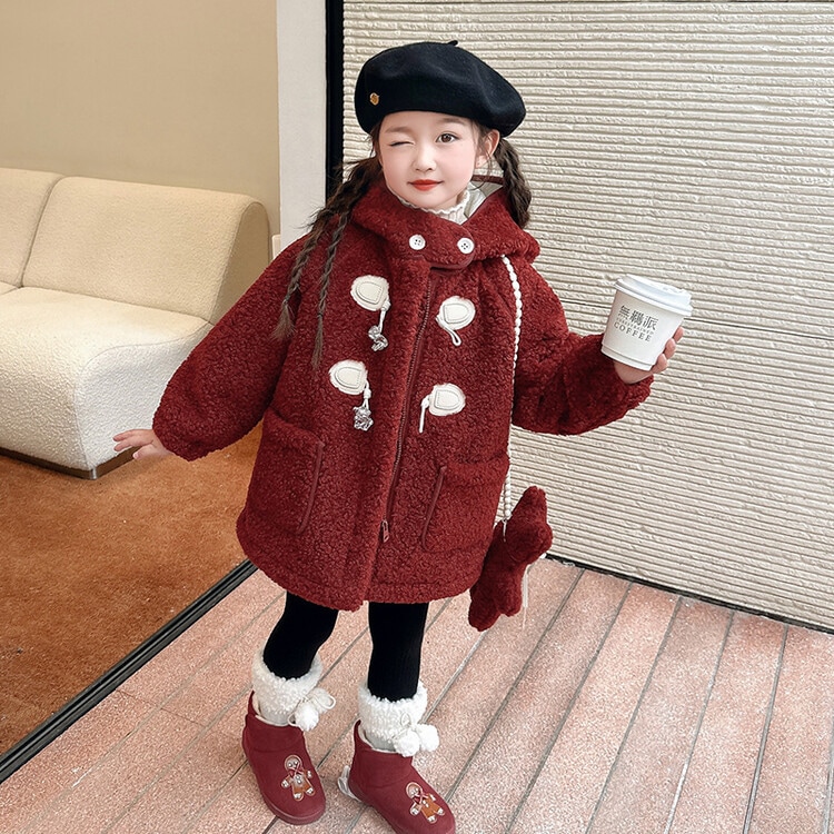女の子のコート秋冬 2024 新しいスタイルのベビースタイルプラスベルベット肥厚子供の毛皮のコート冬スタイル