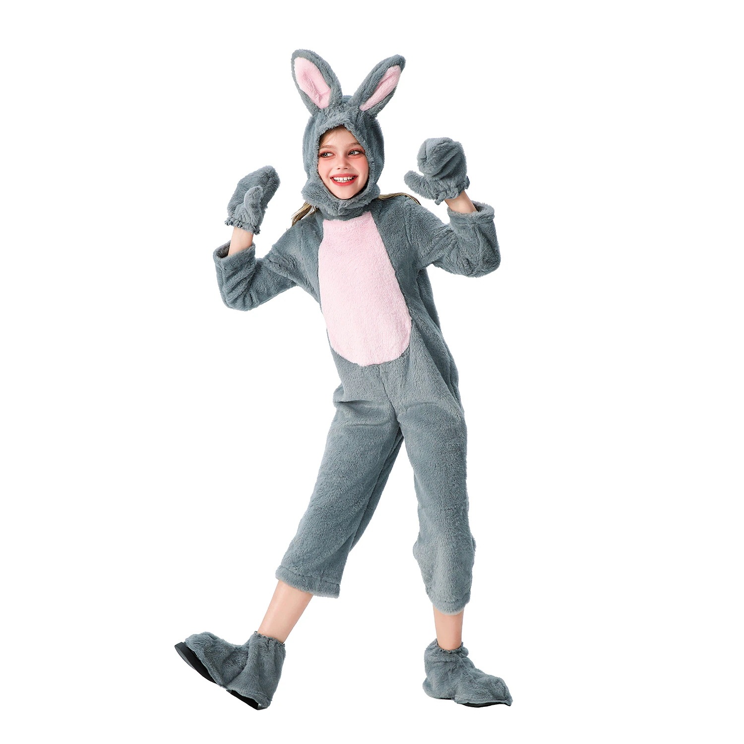 ハロウィンの子供用コスチューム グレーウルフワンピース ふわふわパジャマ 動物園パーティー カーニバル ロールプレイ 4,557円