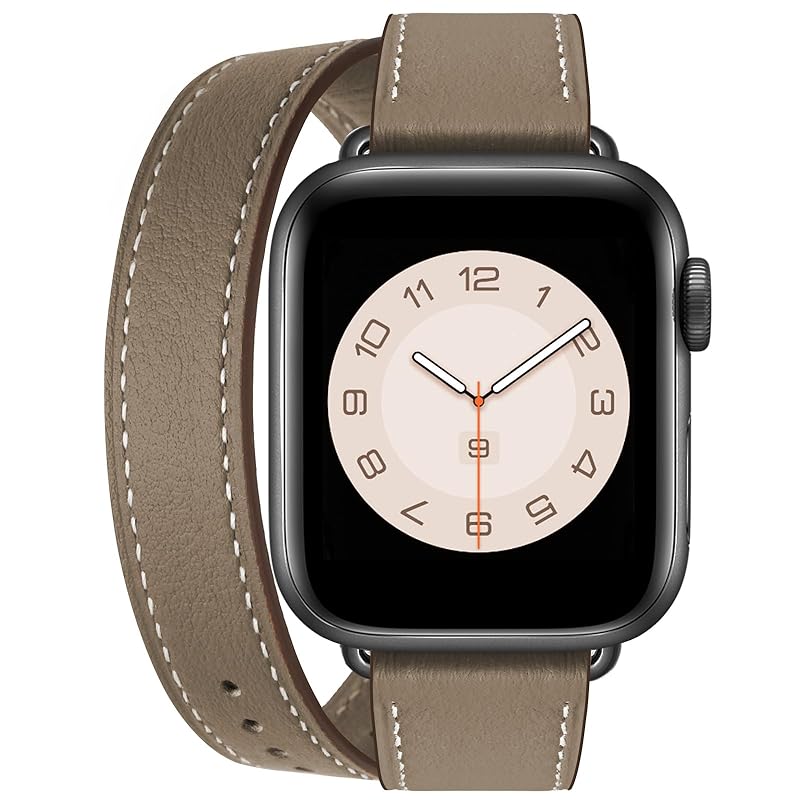 コンパチブル アップルウォッチ バンド コンパチブル apple watch バンド レディース レザー 本革 2重巻き 細い iWatch Series 9/8/7/6/5/4/3/2/1/SE/S