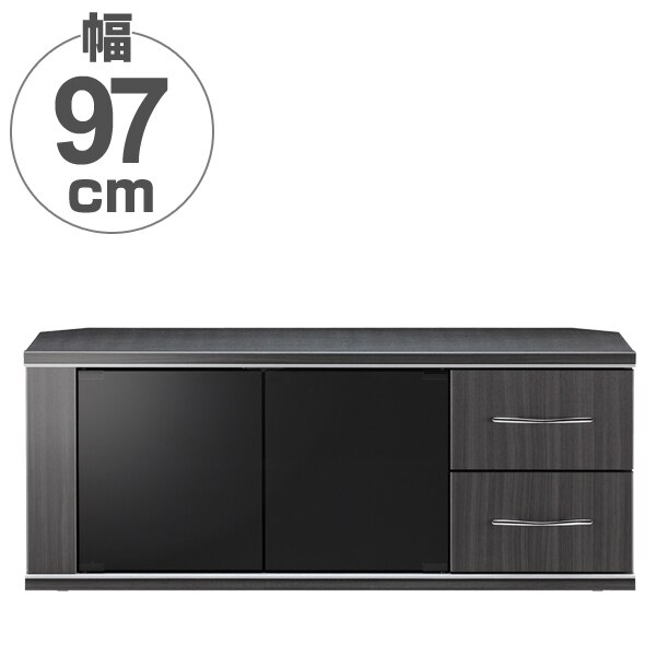 テレビ台 ローボード モダンデザイン 背面収納付 アッシュグレー 幅96.5cm