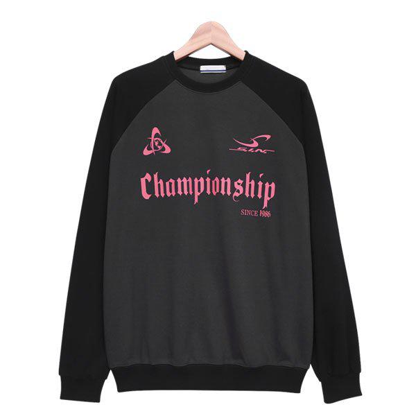 マンツーマン長袖学生カップルラグランスリーブ丸首TシャツSWV047 4,827円