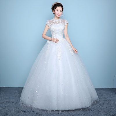 ウェディングドレスエンパイア二次会ドレス花嫁ドレス大きいサイズパーティーロングドレス結婚式披露宴パーティードレス08