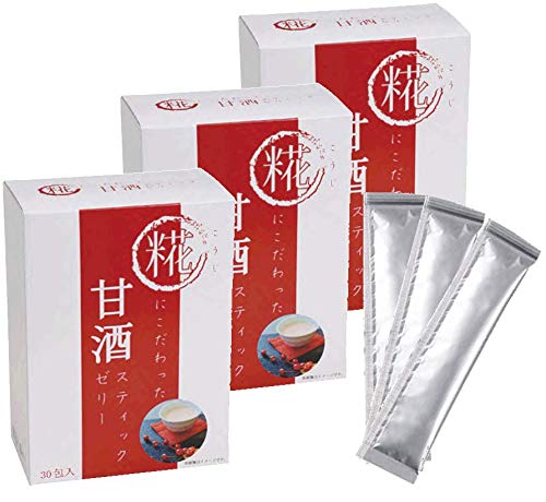 【３個セット】糀にこだわった甘酒スティックゼリー 15g×30包 ノンアルコール 個包装 15g×30包 1箱 行動食 災害食 オフィス おやつ スポーツ