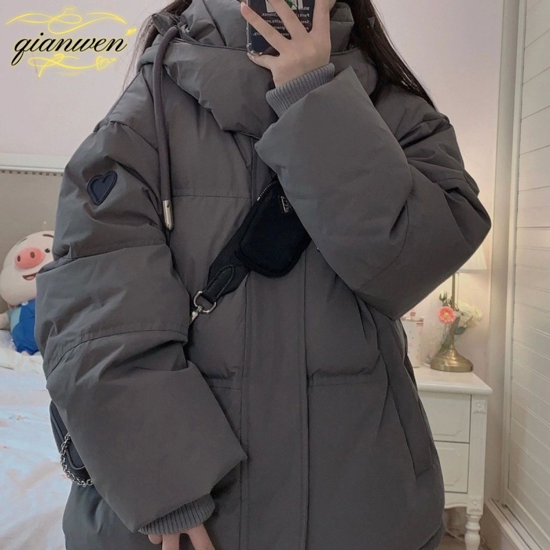 ダウンジャケットの女性の冬の新しいルーズ韓国デザインニッチコートコットンジャケット肥厚フード付きコットンコートパンコート