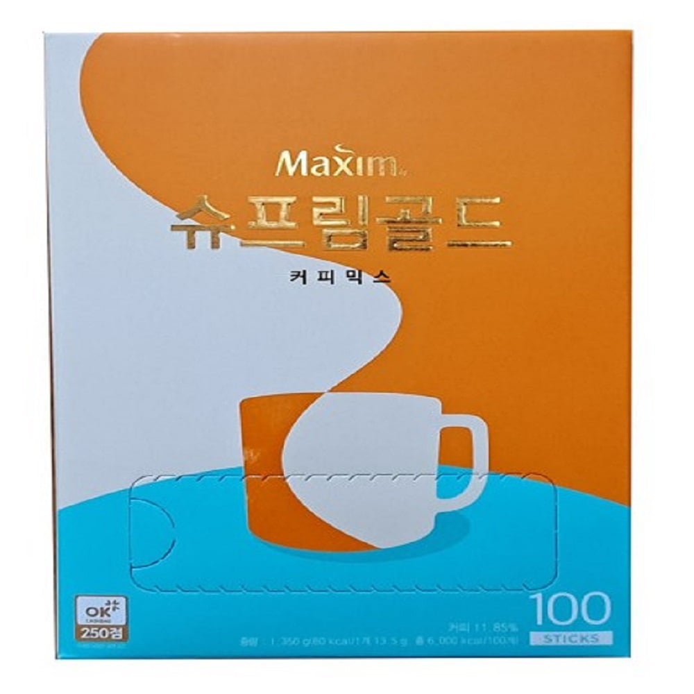 韓国-K MEAL-マキシム シュープリームゴールド コーヒーミックス 100T焙煎甘さ やわらかな香りと味 休息-K FOOD 6,146円