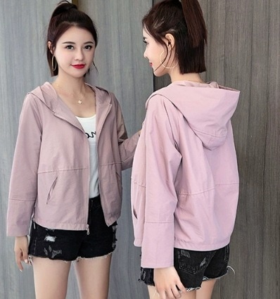 レディース コート アウター 上着 カジュアルコート ショート 長袖 ファスナー ポケット フード 薄手 大人可愛い シンプル カジュアル ラフ メンズライク ボーイッシュ スポーティー クール