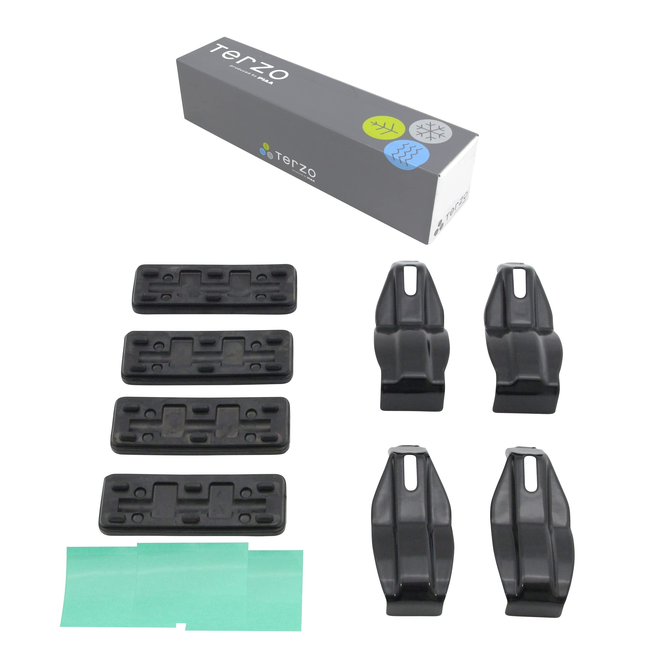 テルッツォ(Terzo) (by PIAA) ルーフキャリア ベースキャリア ホルダー 4個入 ブラック 【マツダ フレアワゴン MM53S スズキ スペーシア MK53S】 EH432