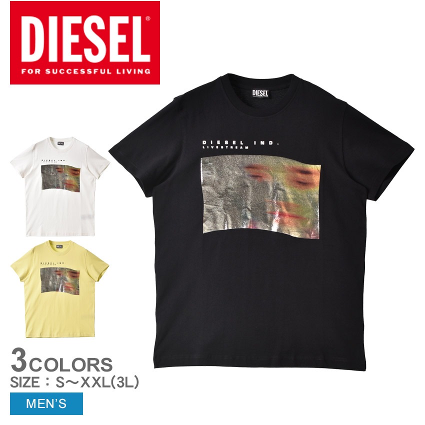 T-DIEGOR-G2 A086290DMAA メンズ トップス 半袖 Tシャツ ブランド シンプル カジュアル スポーティ ロゴ クルーネック スリムフィット プリント 人気 定番