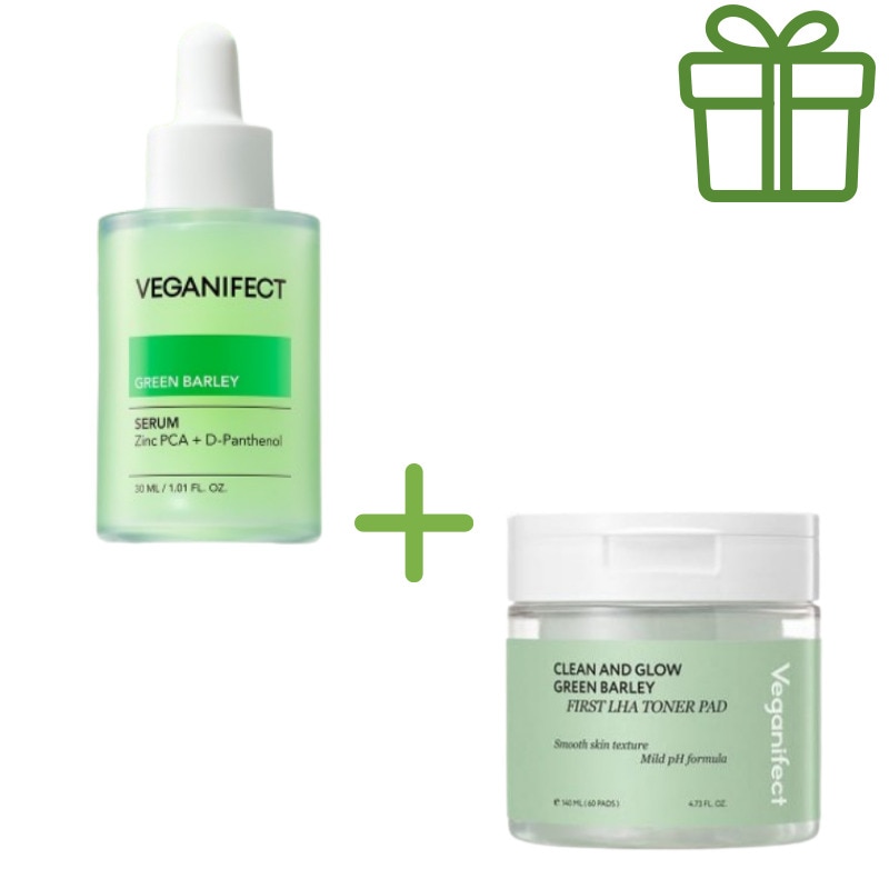 【毛穴引き締めケアセット】青麦ジンクセラム30ml＋LHAトナーパッド60枚／ヴィーガン保湿×角質ケア×敏感肌対応+ヴィーガンコスメ / ナイアシンアミド/ トナーパッド /青麦エキス/鎮静 / 美容