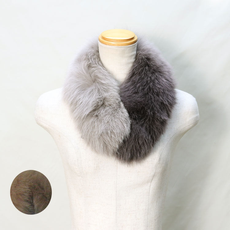 フォックス ファー マフラー グラデーション 秋 冬 送料無料 レディース メンズ ギフト プレゼント