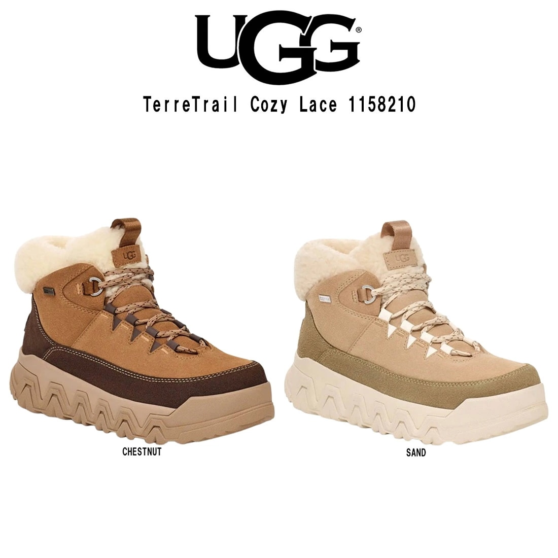 UGG レディース テレトレイル コージー レース スニーカー ブーツ シューズ 防水 はっ水 スエード 厚底 靴 W TerreTrail Cozy Lace 1158210