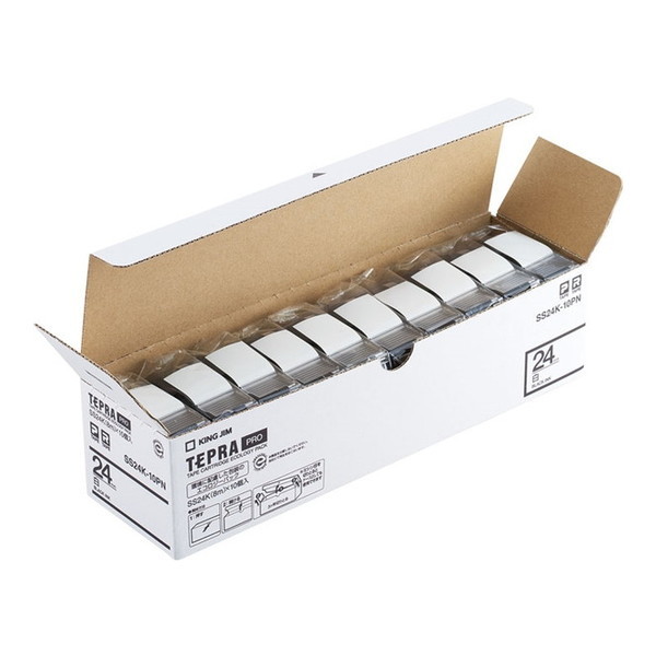 SS24K-10PN テプラPROテープ エコパック 白ラベル 24mm 10個入