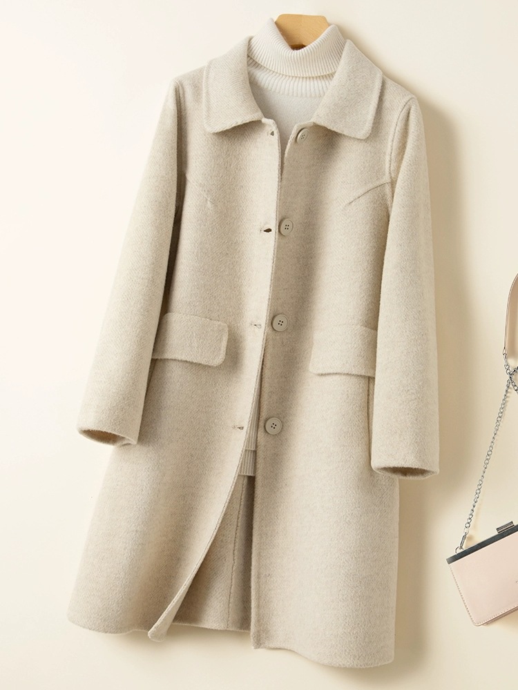 ロング チェスターコート レディース 両面カシミヤコート ミッドレングス レディース カシミヤ ブレンド ウール アウター ロング丈 ゆったり 秋 冬 20代 30代 40代 かわいい おしゃれ 防寒 18,311円