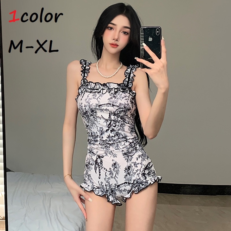 ワンピース水着 レディース ワンピース 水着 スクエアネック デコルテ きれいめ カップ付き 総柄 モノトーン 背中見せ ビキニ 可愛い きれいめ 10代 20代 30代 女性 海 リゾート プール