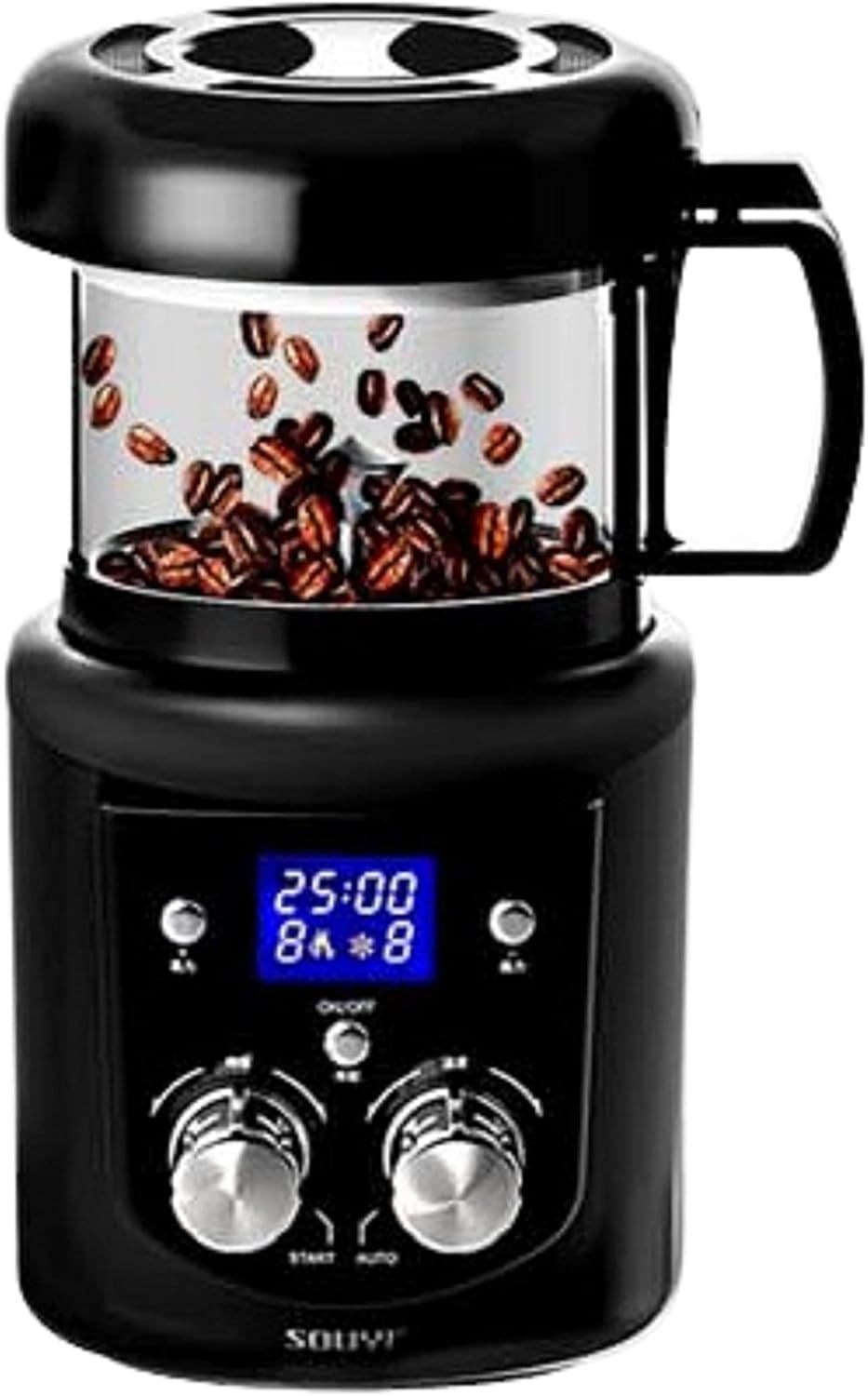 本格コーヒー 生豆焙煎機 コーヒーロースター ムラが出ない熱風式 自動冷却機能 浅煎りから深煎り可能 生豆ロースト珈琲生豆の焙煎具合が視覚で楽しめる 家庭で好みの焙煎度 いつでも炒りたて焙煎豆 (SY