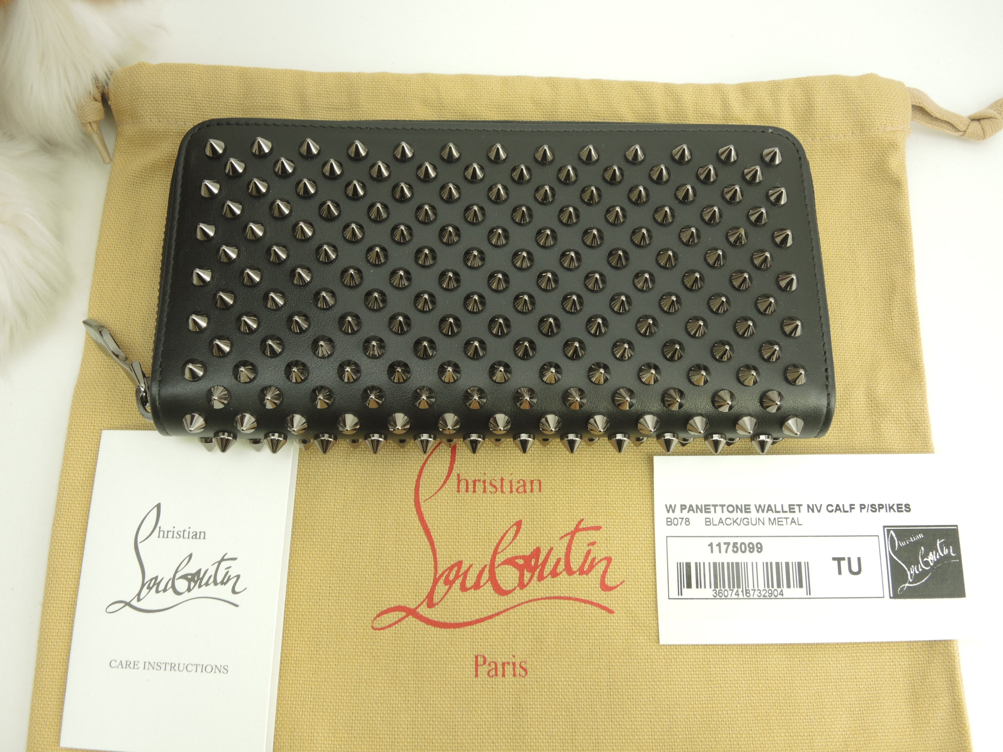 ロングウォレット シルバースタッズ レザー黒 長財布 パネトーネ 新品@ 5