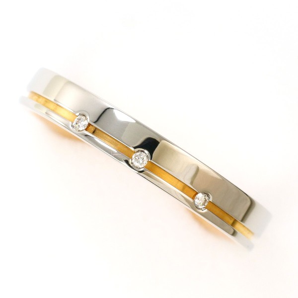 PT950 K18PG リング 指輪 10号 ダイヤ 総重量約3.7g ジュエリー 中古