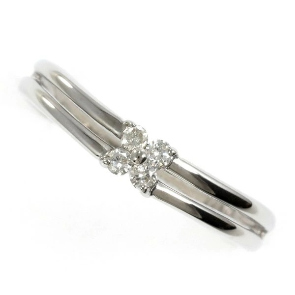 クレージュ K18WG リング 指輪 11号 ダイヤ 0.08 総重量約1.8g ジュエリー 中古