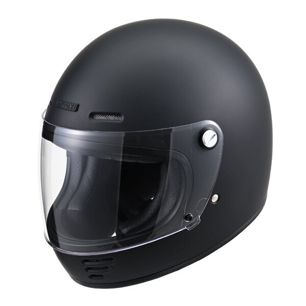 D61119 バイク ヘルメット フルフェイス SG規格 高強度ABS クラシック エアベンチレーション / スピーカーホール装備 DN-009CL マットブラック Sサイズ(55-56cm)
