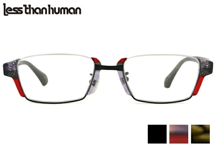 レスザンヒューマン less than human 6060 lt4日本製 アンダーリム スクエア 伊達 度付き 老眼鏡 遠近両用 メガネ めがね 眼鏡 メンズ 51ロ19