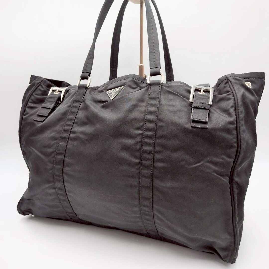 テスートナイロン トート ボストンバック ショルダー ビジネス レザー 本革 ブラック 黒 A4収納可能 レディース メンズ ユニセックス トライアングル 三角ロゴプレート