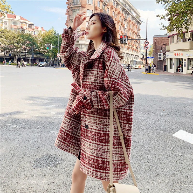 チェスターコート レディース 秋冬新作 チェック柄 ロング コットンコート ツイードコート アウタ 5,038円