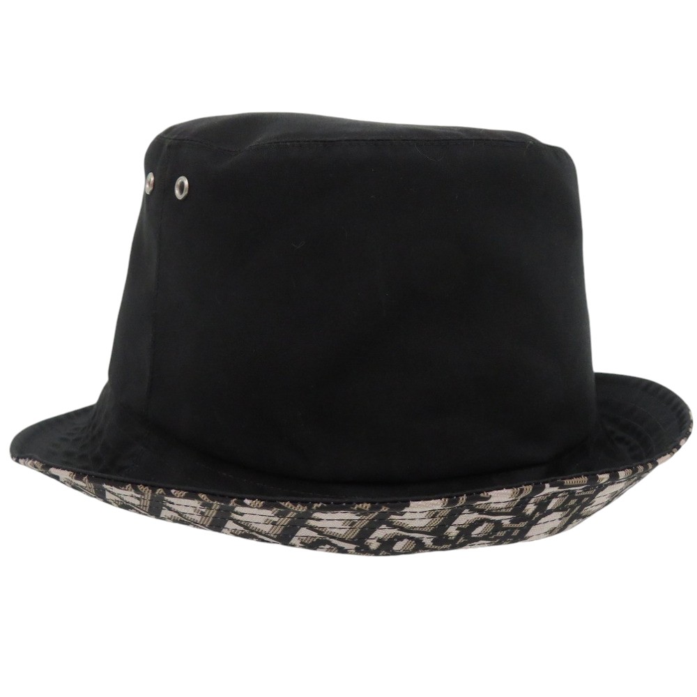 美品 クリスチャンディオール テディD TEDDY D ボブハット ハット 95TDD923A130 帽子 ポリエステル/コットン ブラック 1257【中古】Christian Dior レデ