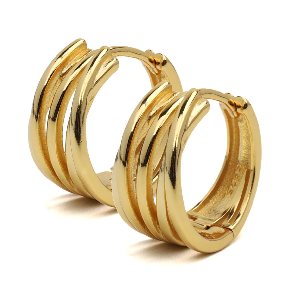 925 スリーライン フープピアス [ce197]