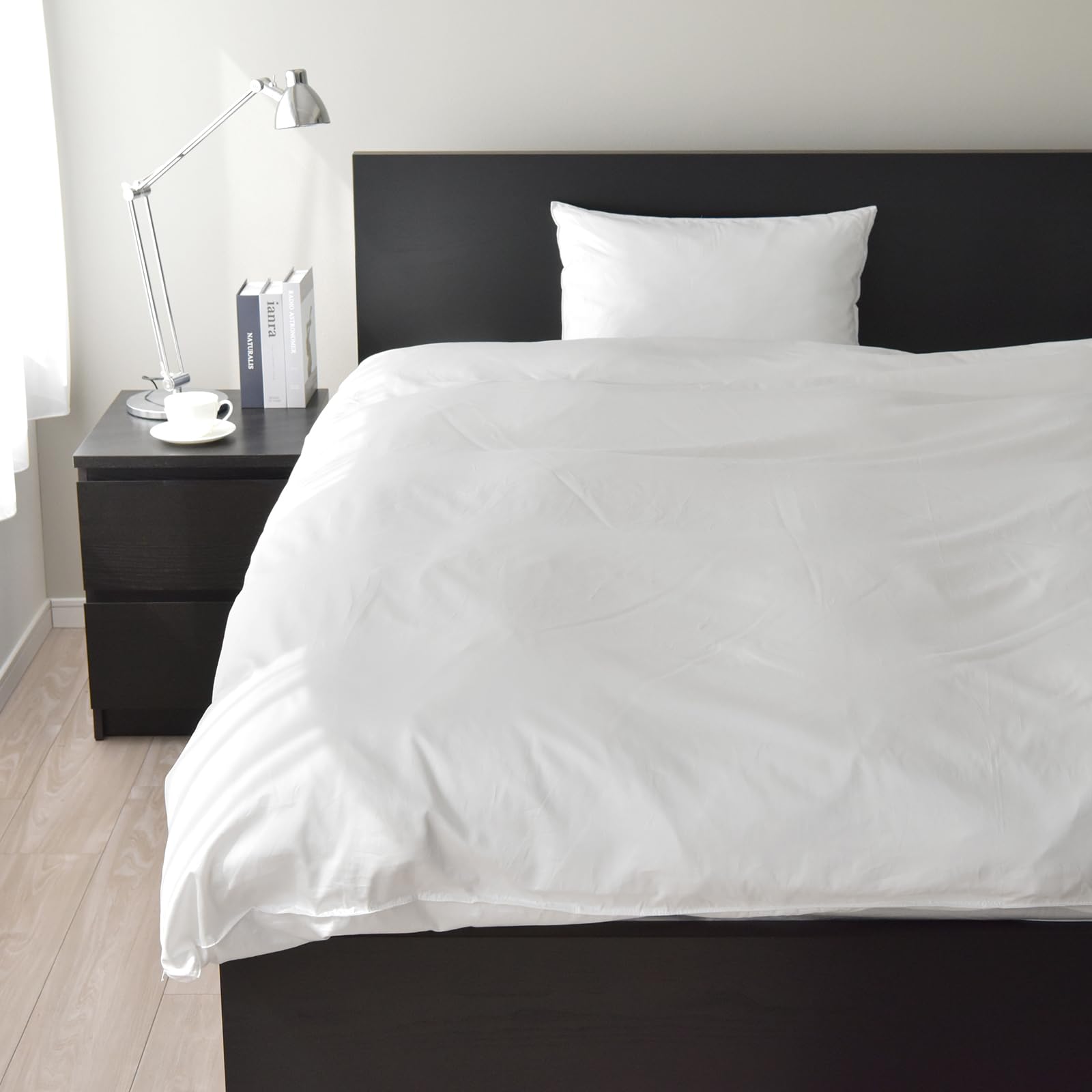 布団カバーセット 3点セット セミダブル 日本製 350本高密度生地 綿100％ サテン 防ダニ シルクのような肌触り 掛け布団カバー ボックスシーツ 枕カバー 超長綿 おしゃれ 北欧 ホテル仕様 ノ