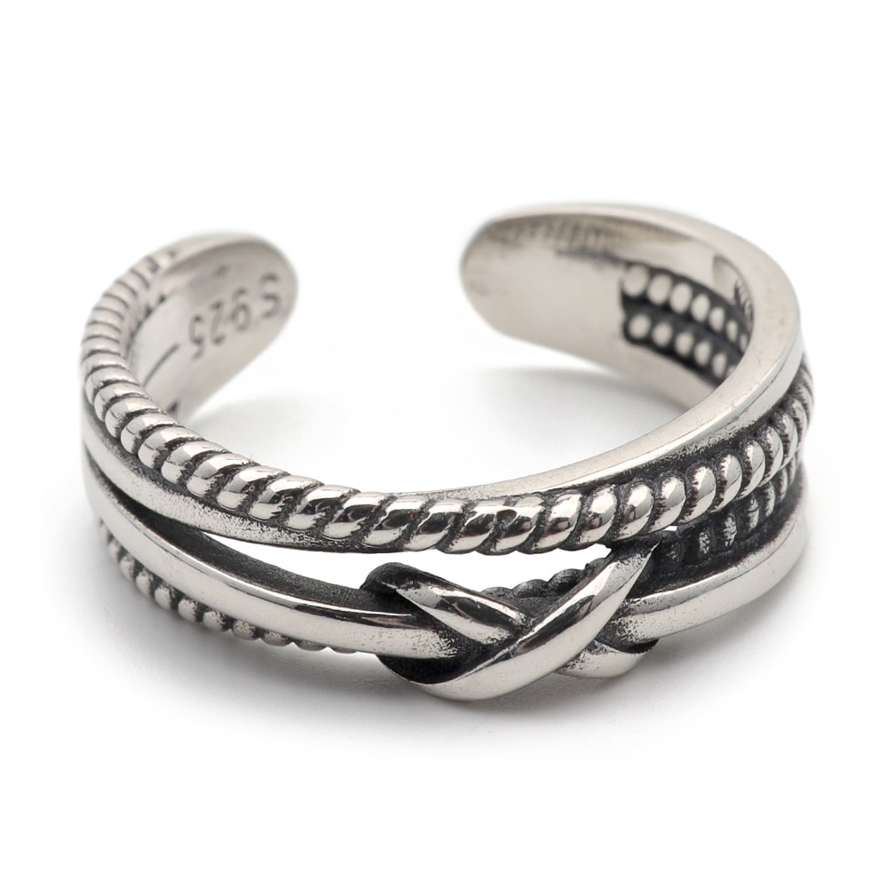 925 リング クロス 結び ロープ [cr196]