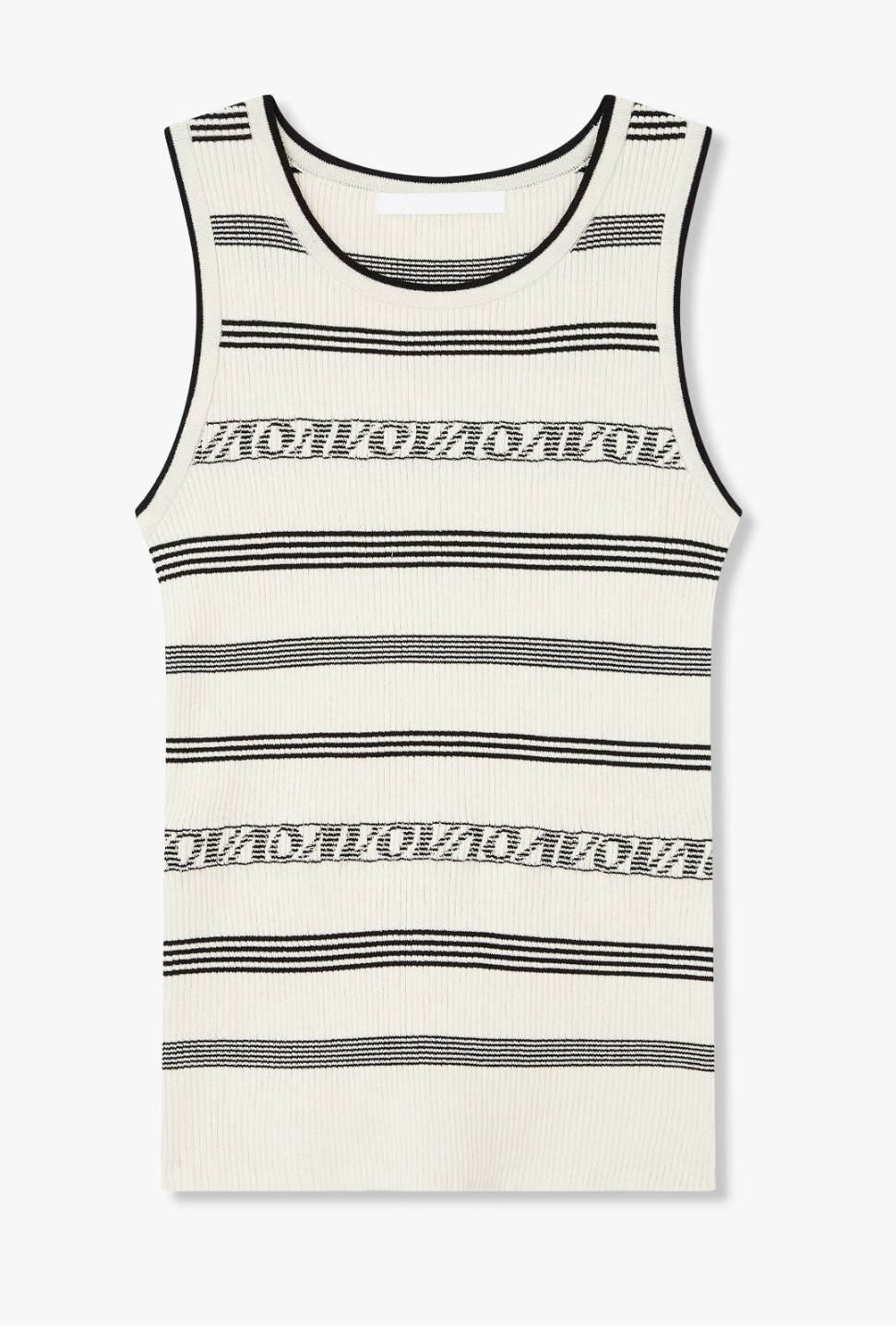 ロゴ ストライプ スリーブレス ニット