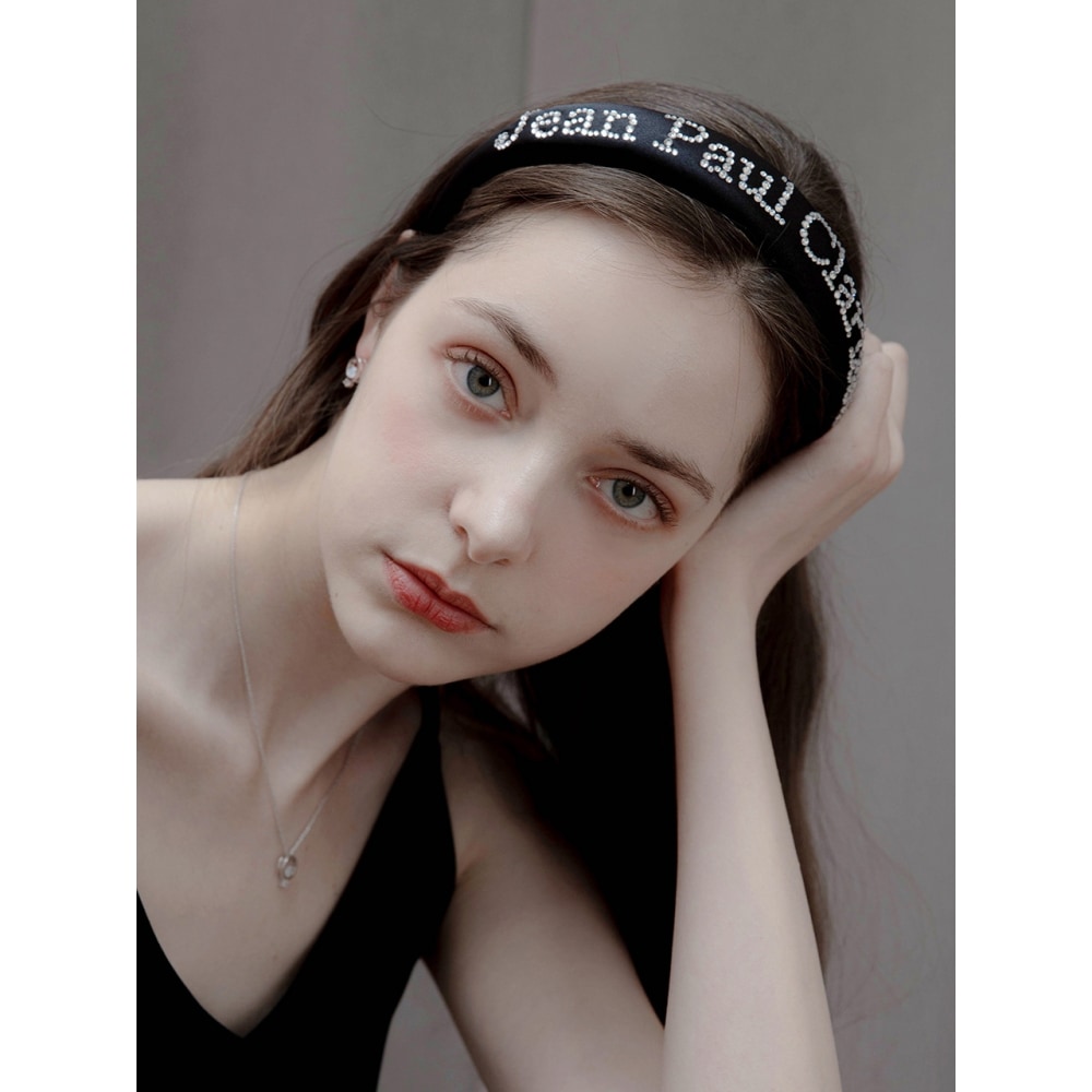 [JEAN PAUL CLARISSE] オーバル クリスタル ヘアバンド Jean Paul Clarisse Jean Pual Clarisse ストーンレタリングヘア