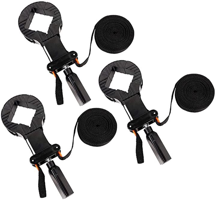 クランプ ベルトクランプ ３個セット 多機能 コーナークランプ 調整可能 DIY 工具 木工 木枠 固定 接着 ４ｍ