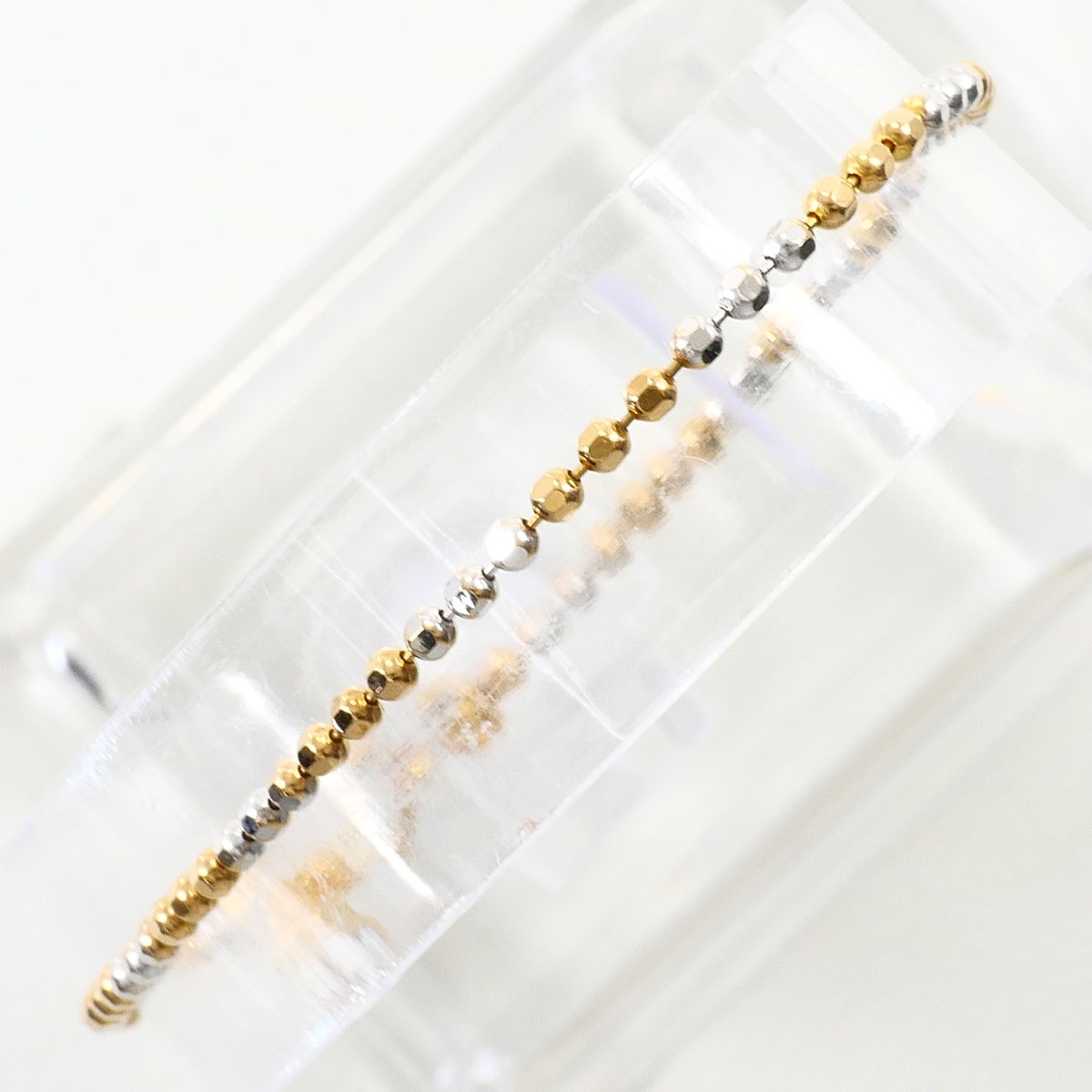 21K 21金 YG イエローゴールド ブレスレット 総重量約3.8g 約17.5cm ジュエリー 中古