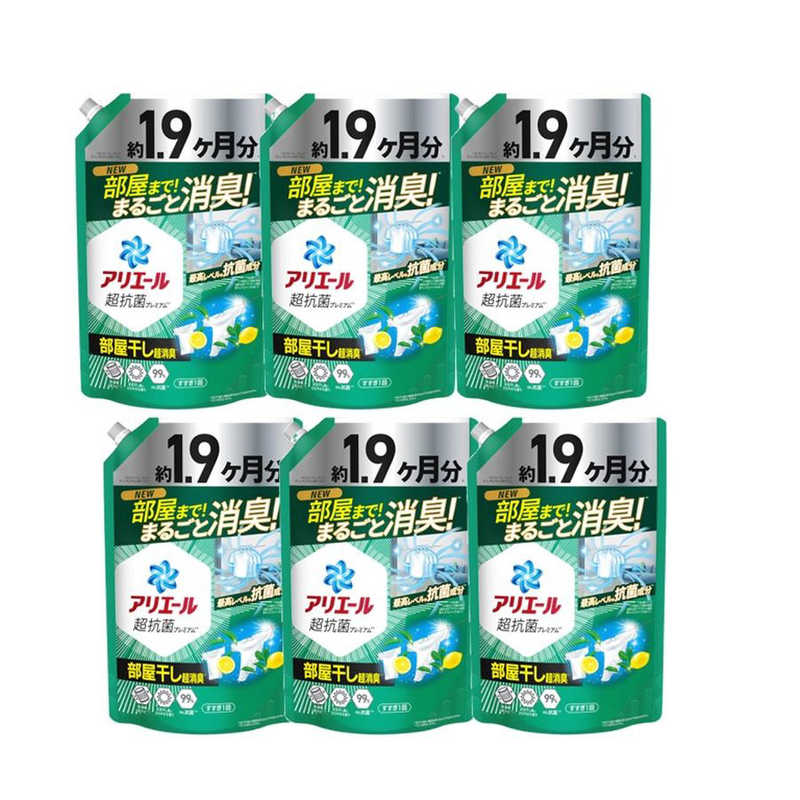 P＆G　(ケース販売)アリエールジェル 部屋干しプラス つめかえ ウルトラジャンボサイズ 1400g×6