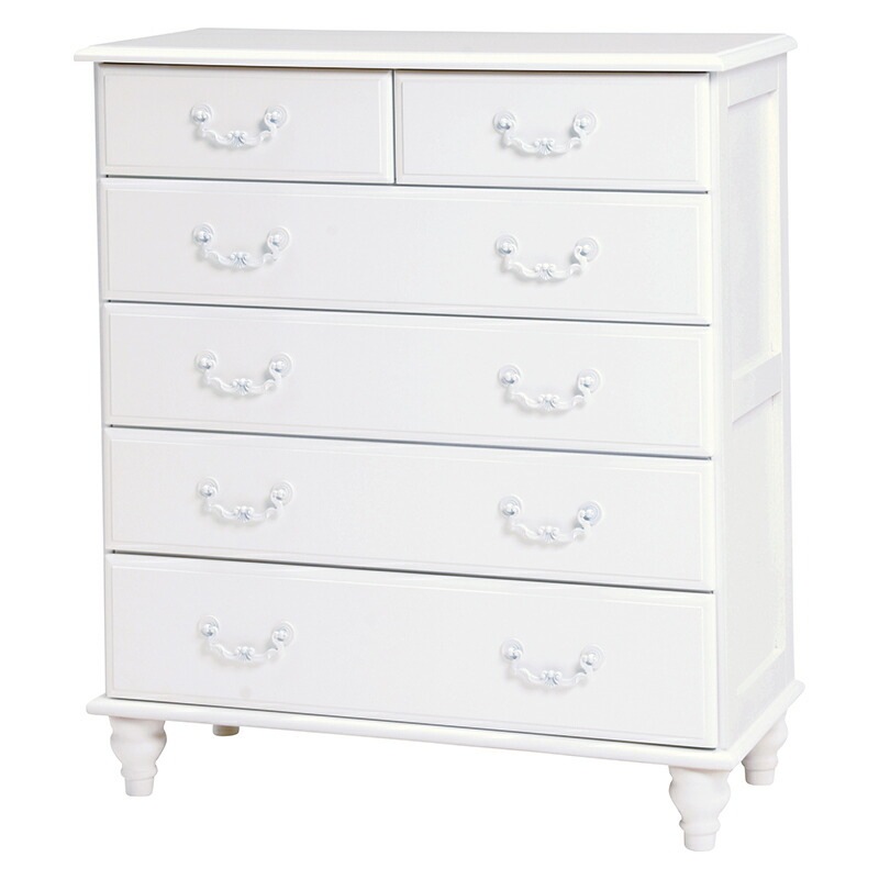 チェスト(ホワイト) MCH-5771WH上品な白い取っ手のついたシンプルながらも上質さを感じさせるワイドチェスト