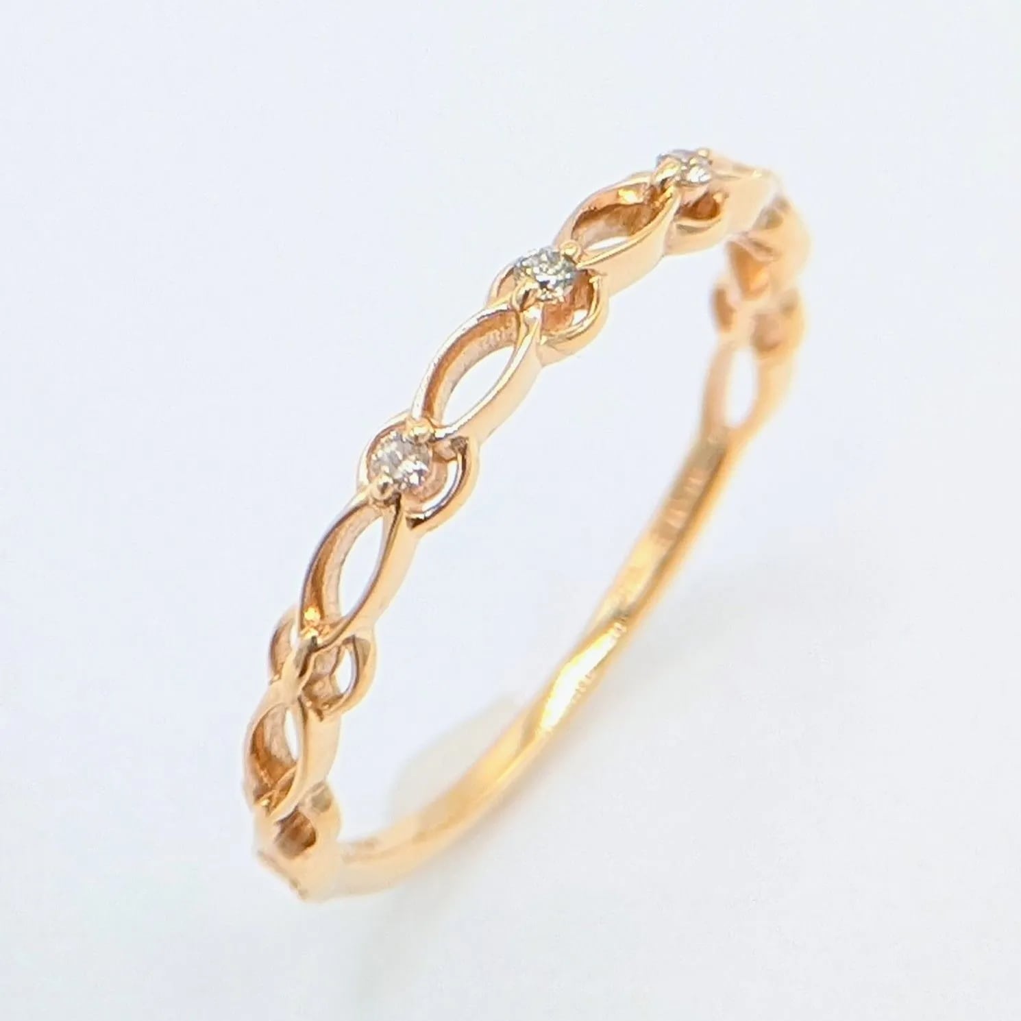 【新品仕上済】3Pダイヤモンドリング K10YG-0.7g 0.02ct 8号/48 イエローゴールド