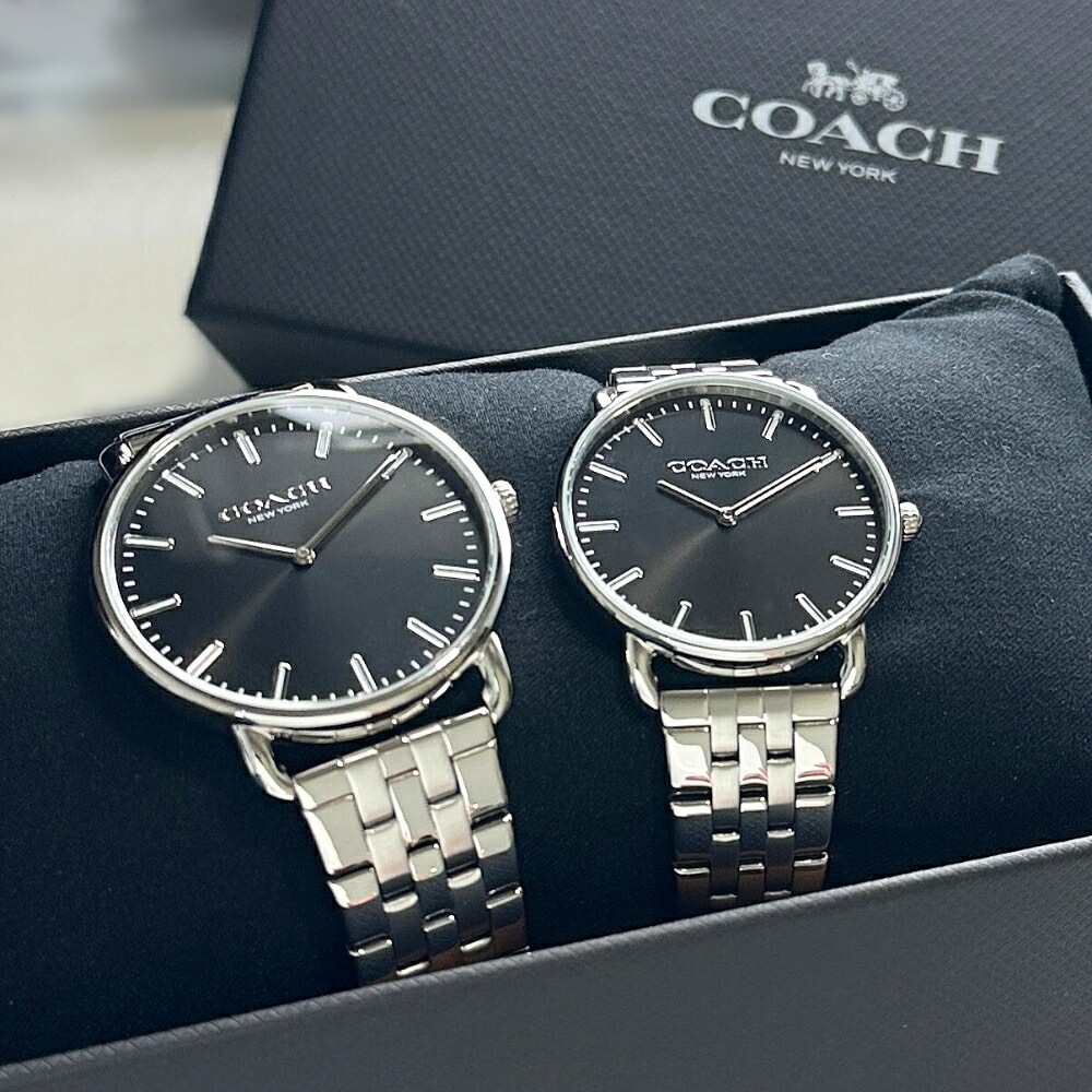 ペアウォッチ コーチ 腕時計 手表 ブランド メンズ レディース シンプル おしゃれ 大人 ペア腕時計 ブラック シルバー お揃い カップル 夫婦 親 両親 誕生日プレゼント 結婚記念日 実用的 ペア