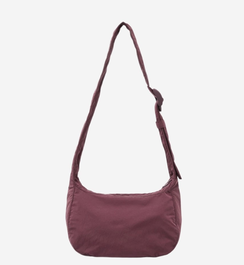 【COS】 COS Nylon Crossbody Saddle Bag Dark Burgundy